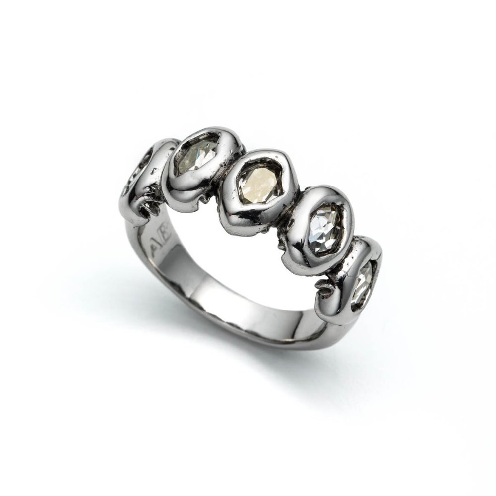 Antique Set Crystal Ring 6.5